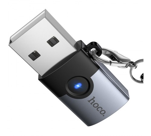 Перехідник Hoco UA46B USB Male to Type-C Female USB3.0 Metal gray