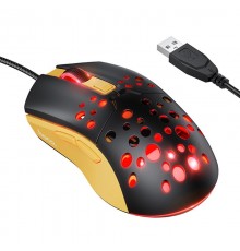 Миша дротова Hoco GM51 Sky Luminous Black / Yellow