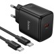 МЗП Hoco N83 Profit PD40W (1USB-C) + кабель Type-C to Type-C Black
