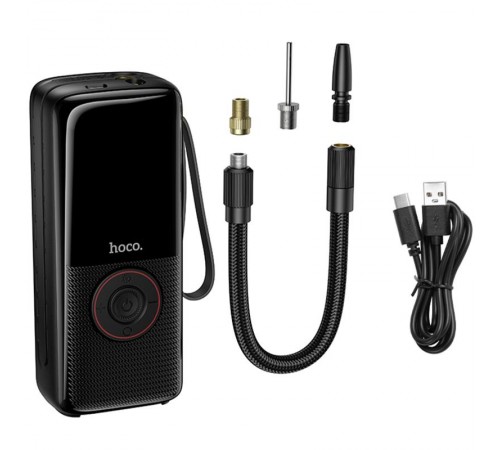 Автомобільний насос Hoco ZP18 Enlighten smart air pump Black