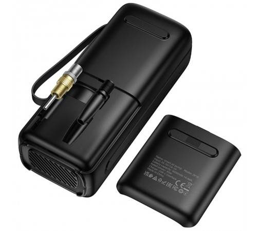 Автомобільний насос Hoco ZP18 Enlighten smart air pump Black