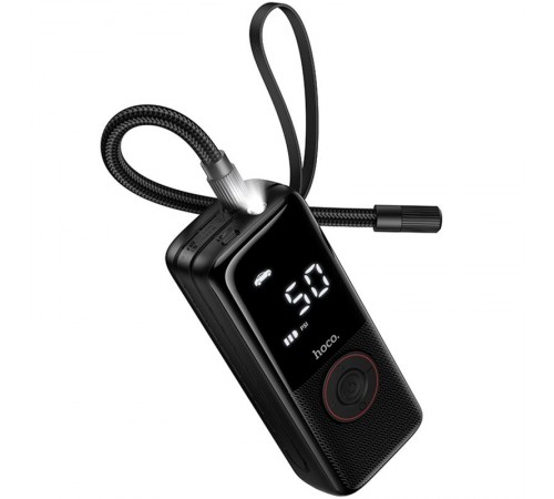 Автомобільний насос Hoco ZP18 Enlighten smart air pump Black