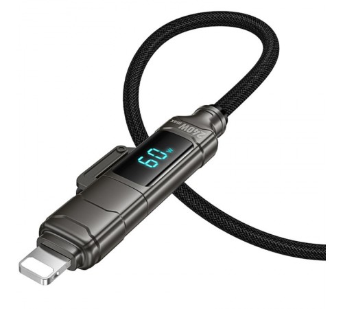 Дата кабель Hoco U152 Fortune 4in1 Type-C to Lightning/Type-C to USB 240W (1.2m) Black