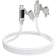 Дата кабель Hoco U152 Fortune 4in1 Type-C to Lightning/Type-C to USB 240W (1.2m) Light Gray