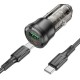 АЗП Borofone BZ25 Journey PD20W+QC3.0 total 38W (1USB-A/1C) + кабель Type-C to Type-C Transparent black