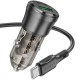 АЗП Borofone BZ25 Journey PD20W+QC3.0 total 38W (1USB-A/1C) + кабель Type-C to Type-C Transparent black