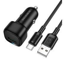 АЗП Borofone BZ34 Cloud QC3.0 (1USB-A) + кабель USB to Type-C Black