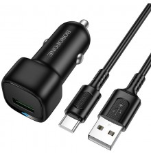 АЗП Borofone BZ34 Cloud QC3.0 (1USB-A) + кабель USB to Type-C Black