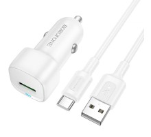 АЗП Borofone BZ34 Cloud QC3.0 (1USB-A) + кабель USB to Type-C White