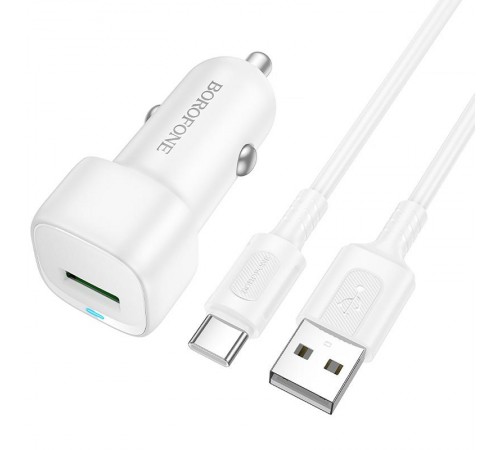 АЗП Borofone BZ34 Cloud QC3.0 (1USB-A) + кабель USB to Type-C White