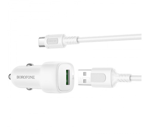 АЗП Borofone BZ34 Cloud QC3.0 (1USB-A) + кабель USB to Type-C White
