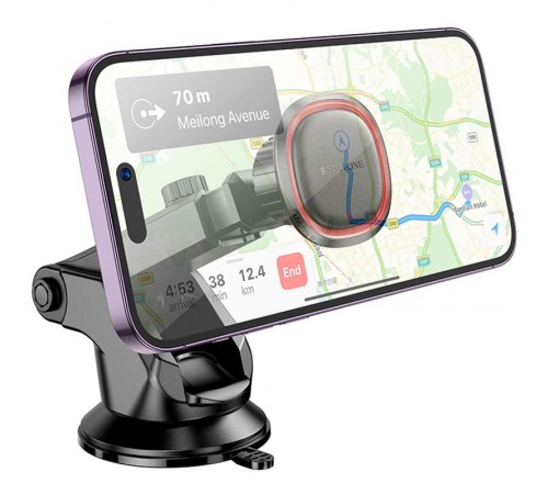Автотримач Borofone BH125 Roman magnetic (center console) Black / Red