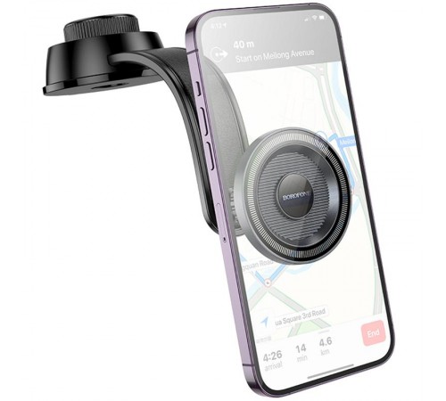 Автотримач Borofone BH123 Profit magnetic (center console) Black / Metal gray
