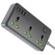 Подовжувач Borofone BAC2 Leya (3USB-A/1C/3xSocket) (1.5m) Black
