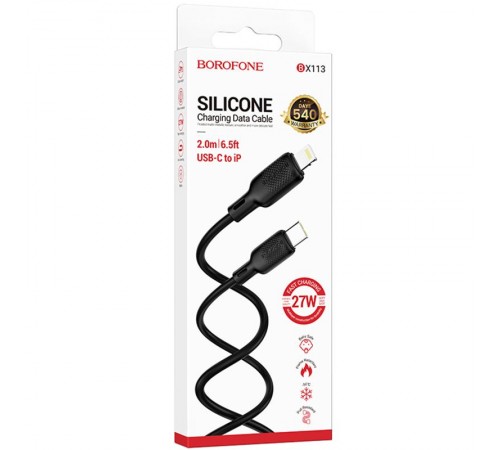 Дата кабель Borofone BX113 Lenny Type-C to Lightning 27W (2m) Black