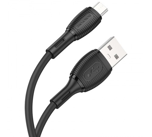 Дата кабель Borofone BX86 Advantage USB to MicroUSB 2.4A (1m) Black