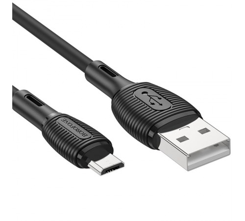 Дата кабель Borofone BX86 Advantage USB to MicroUSB 2.4A (1m) Black