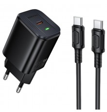 МЗП Borofone BAS84A Star PD25W (1USB-C) + кабель Type-C to Type-C Black