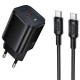 МЗП Borofone BAS84A Star PD25W (1USB-C) + кабель Type-C to Type-C Black