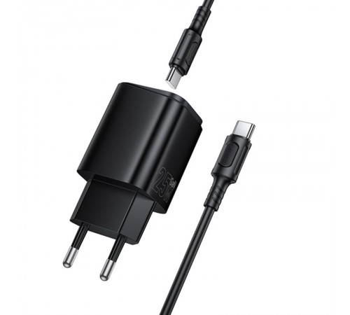 МЗП Borofone BAS84A Star PD25W (1USB-C) + кабель Type-C to Type-C Black