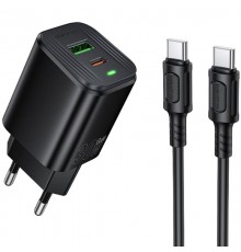 МЗП Borofone BAS85A Star PD30W+QC3.0 (1USB-A/1C) + кабель Type-C to Type-C Black