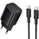 МЗП Borofone BAS85A Star PD30W+QC3.0 (1USB-A/1C) + кабель Type-C to Type-C Black