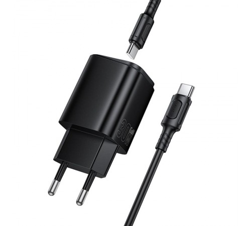 МЗП Borofone BAS85A Star PD30W+QC3.0 (1USB-A/1C) + кабель Type-C to Type-C Black