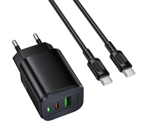 МЗП Borofone BAS85A Star PD30W+QC3.0 (1USB-A/1C) + кабель Type-C to Type-C Black