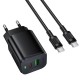МЗП Borofone BAS85A Star PD30W+QC3.0 (1USB-A/1C) + кабель Type-C to Type-C Black