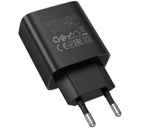 МЗП Borofone BA95A Ilustre QC3.0 (1USB-A) Black