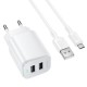 МЗП Borofone BAS81A Star 10.5W (2USB-A) + кабель USB to MicroUSB White