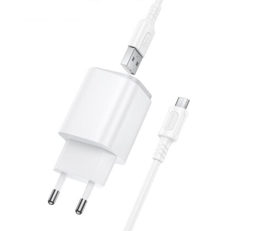 МЗП Borofone BAS81A Star 10.5W (2USB-A) + кабель USB to MicroUSB White