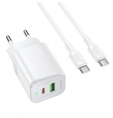 МЗП Borofone BAS83A Star PD20W+QC3.0 (1USB-A/1C) + кабель Type-C to Type-C White