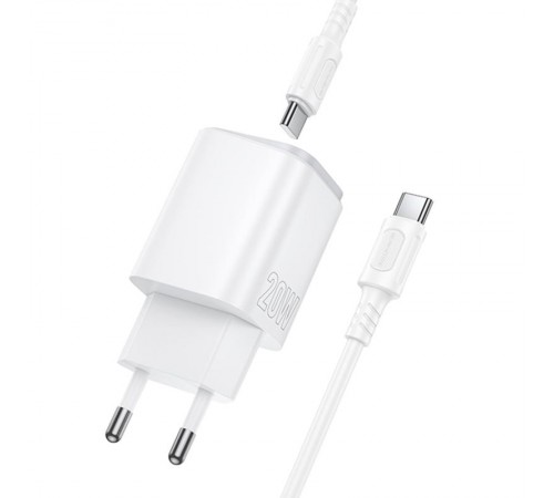 МЗП Borofone BAS83A Star PD20W+QC3.0 (1USB-A/1C) + кабель Type-C to Type-C White