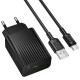 МЗП Borofone BAS72A Source QC3.0 (1USB-A) + кабель USB to Type-C Black