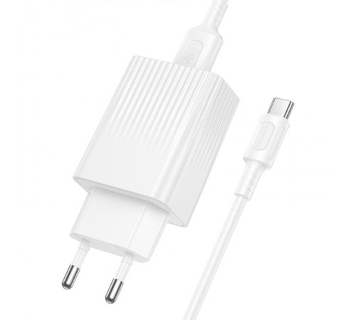 МЗП Borofone BAS72A Source QC3.0 (1USB-A) + кабель USB to Type-C White