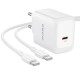 МЗП Borofone BN33 Fuente PD40W (1USB-C) + кабель Type-C to Type-C White