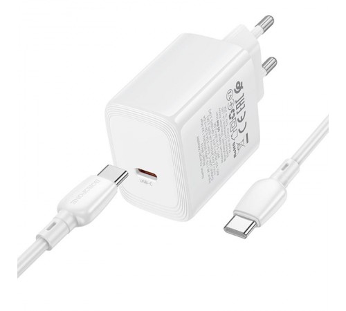 МЗП Borofone BN33 Fuente PD40W (1USB-C) + кабель Type-C to Type-C White