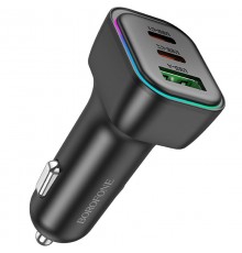 АЗП Borofone BZ28C Trophie PD60W+QC3.0 (1USB-A/2C) Black