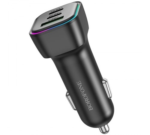 АЗП Borofone BZ28C Trophie PD60W+QC3.0 (1USB-A/2C) Black