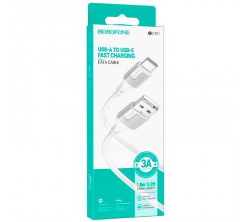 Дата кабель Borofone BX101 Creator USB to Type-C 3A (1m) White