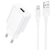 МЗП Borofone BA110A Lemi 7.5W (1USB-A) + кабель USB to MicroUSB White