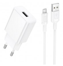 МЗП Borofone BA110A Lemi 7.5W (1USB-A) + кабель USB to MicroUSB White