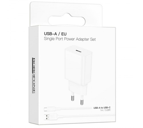 МЗП Borofone BA110A Lemi 7.5W (1USB-A) + кабель USB to Type-C White
