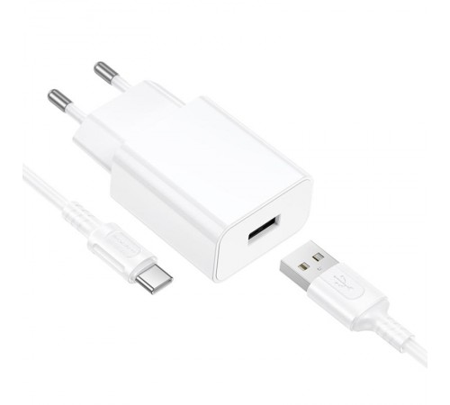 МЗП Borofone BA110A Lemi 7.5W (1USB-A) + кабель USB to Type-C White
