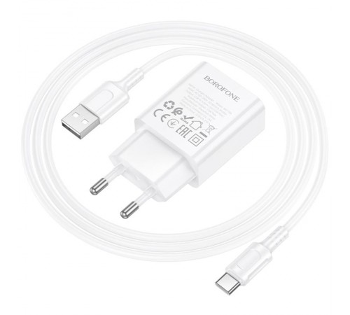 МЗП Borofone BA110A Lemi 7.5W (1USB-A) + кабель USB to Type-C White