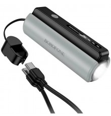 Портативний ЗП Power Bank Borofone BJ87 Star flashlight with cable 5000 mAh Black / Gray