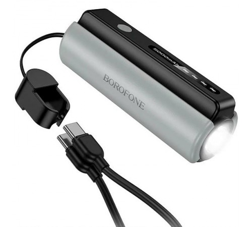 Портативний ЗП Power Bank Borofone BJ87 Star flashlight with cable 5000 mAh Black / Gray