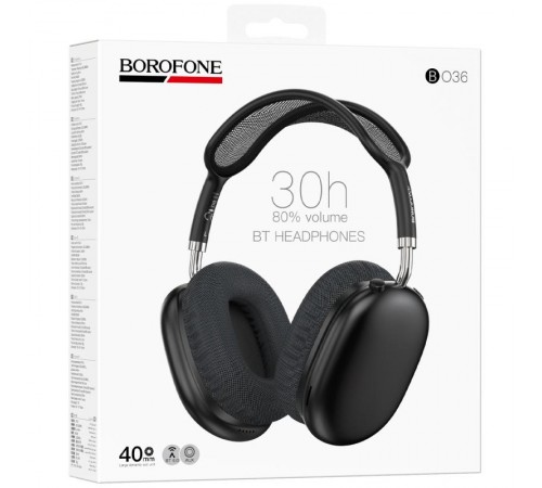 Накладні бездротові навушники Borofone BO36 Tone Black