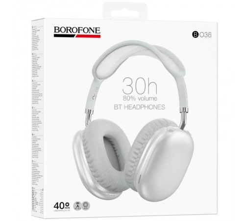 Накладні бездротові навушники Borofone BO36 Tone Silver